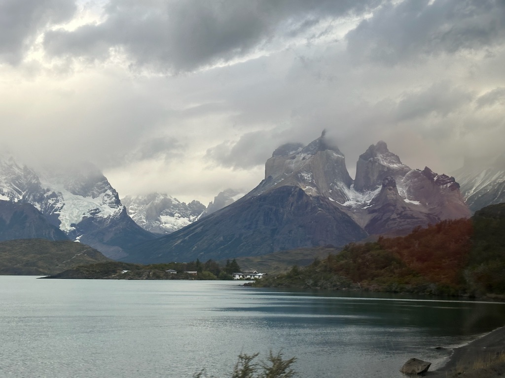 Looking at the French Valley before getting on the catamaran to travel to Paine Grande Refugio.